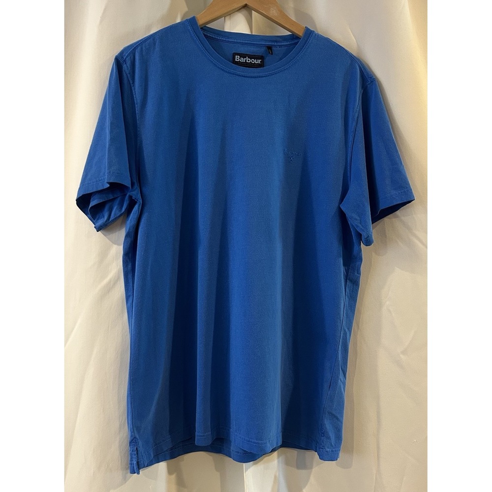 Barbour Men's Blue Garment Dyed T-Shirt‎ Men's Tailored fit Size Large